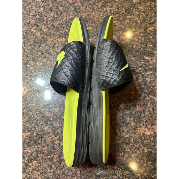 Nike Benassi Solarsoft Slides Black Volt Men's Size 10 - Picture 7 of 8
